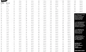 Reifenbezeichnungen Tabelle: Lastindex und maximale Traglast in kg. Finden Sie den passenden Wert für Ihr Fahrzeug.