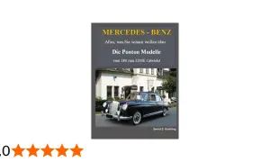 Buchcover: Mercedes-Benz Ponton Modelle, von 180 bis 220SE Cabriolet, mit einem schwarzen Ponton vor einem Hotel.