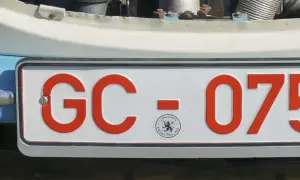 GC-075, ein Kennzeichen für eine Bewegungsfahrt, zeigt den Landkreis Chemnitzer Land.