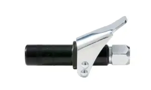 Ein Fettpressenkopf mit Hebelmechanismus. So funktioniert eine Fettpresse: durch Druck wird Fett zu Schmierstellen gepresst.