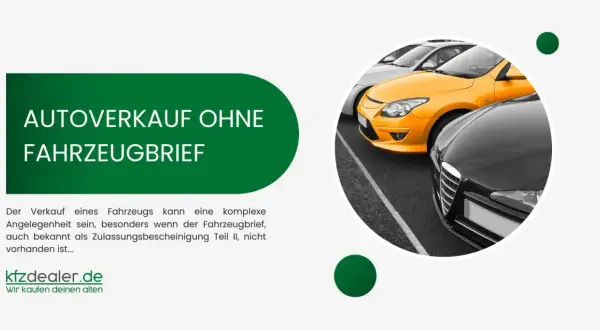 Autoverkauf ohne Fahrzeugbrief: Mehrere Autos stehen auf einem Parkplatz. Gelbes Auto im Fokus.