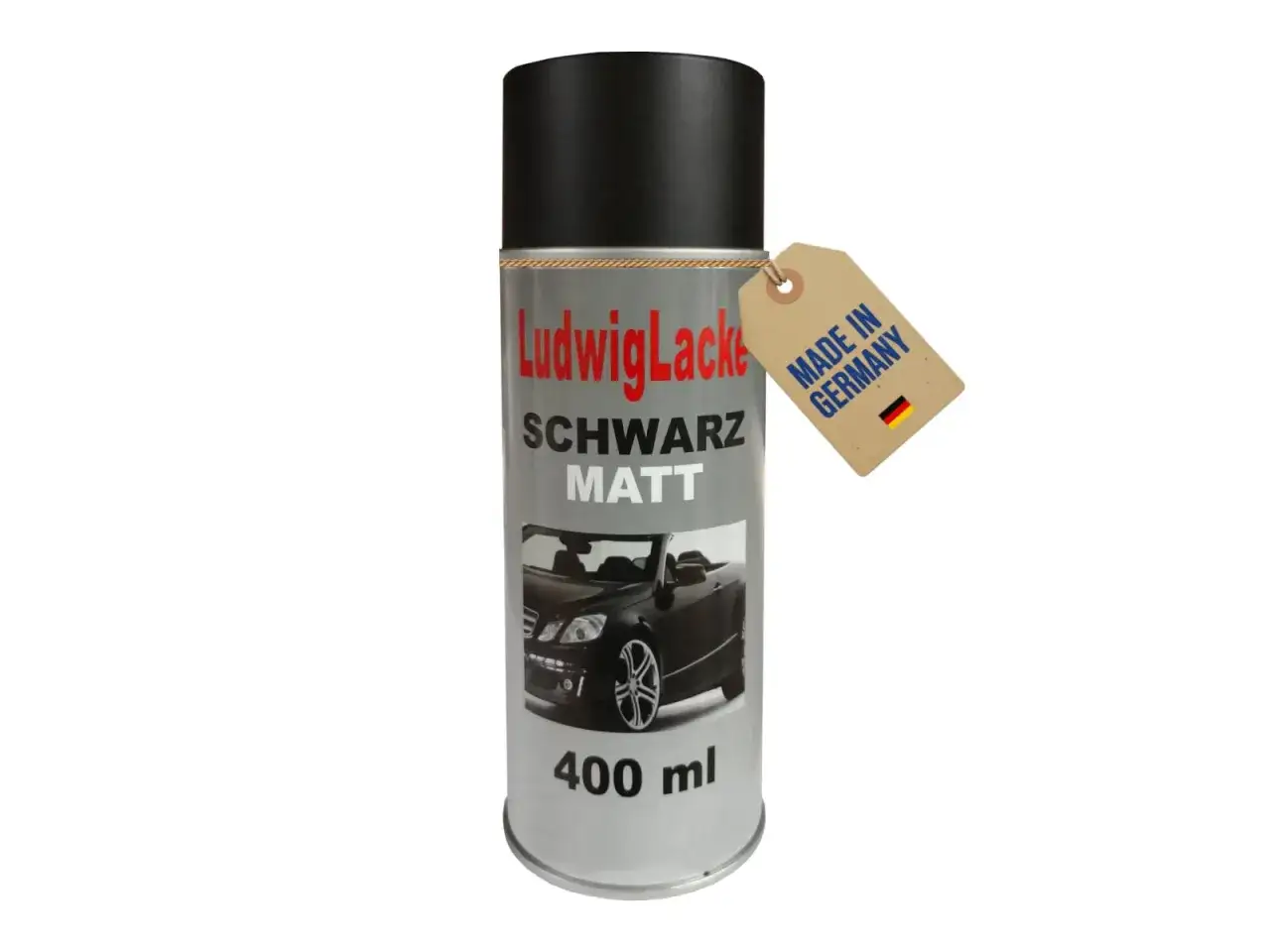 Dose LudwigLacke Schwarz Matt, 400 ml. Informiert über auto schwarz lackieren kosten. Made in Germany.